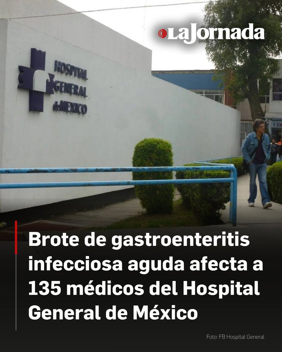 lajornadaonline's tweet photo. El Hospital General de México, Doctor Eduardo Liceaga informó esta mañana que se identificó un brote de gastroenteritis infecciosa aguda que afecta a un grupo de médicos residentes y de alta especialidad asociado al consumo de alimentos proporcionados por el servicio subrogado de comedor institucional, quienes aseguró reciben atención.

El hospital a través de una tarjeta informativa aseguró que la situación fue identificada el pasado 31 de agosto cuando se registró un aumento súbito de personas con síntomas gastrointestinales.

Más información en: https://t.co/KtIq8DujAG