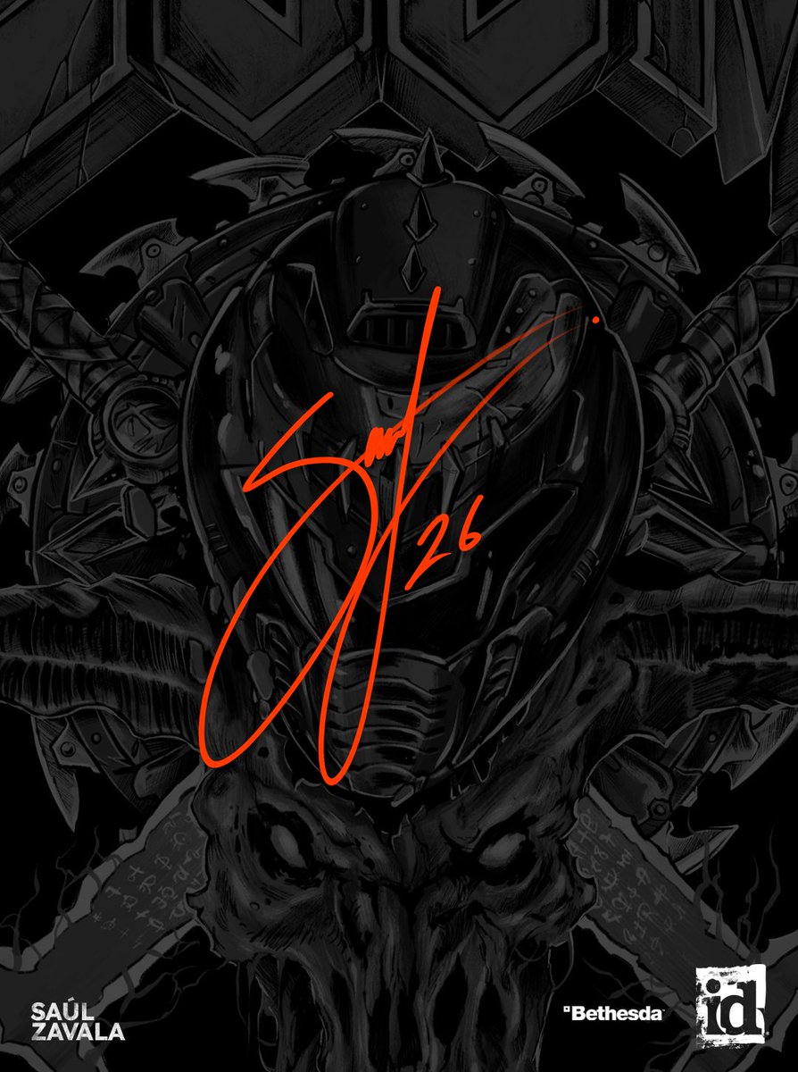SaulZVH's tweet photo. A bit of the process on my #doom illustration 🙌 I really appreciate the doom fans that also like it🫂 https://t.co/yL9CsU3Q8m