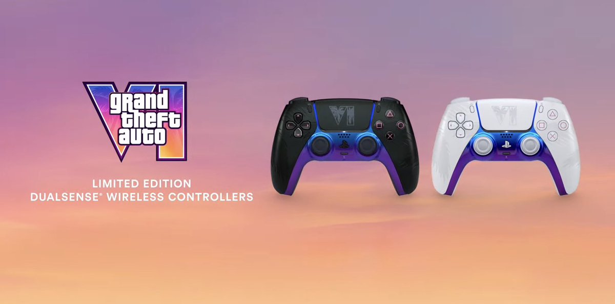 beastarmy__'s tweet photo. GTA 6 LIMITED EDITION DualSense controllers are actually insane.

Rockstar really said we’re not just playing GTA 6… we’re making the setup match Vice City. 

Black or white? Which one are you taking? https://t.co/eVeNEKYpRr