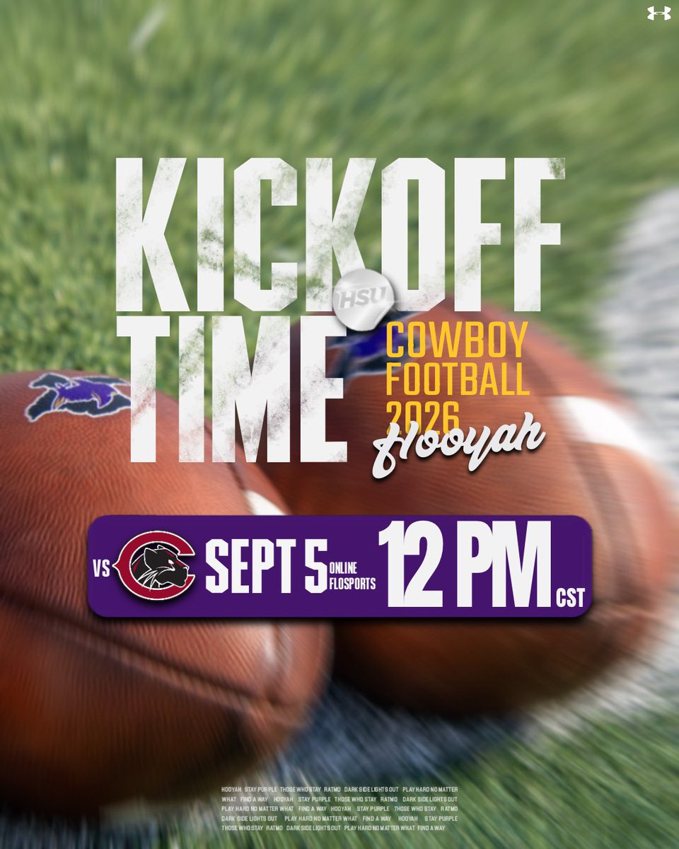HSUCowboys's tweet photo. This weekend. Noon. 

#HOOYAH | #PACKSHELTON https://t.co/9pA7X592Js