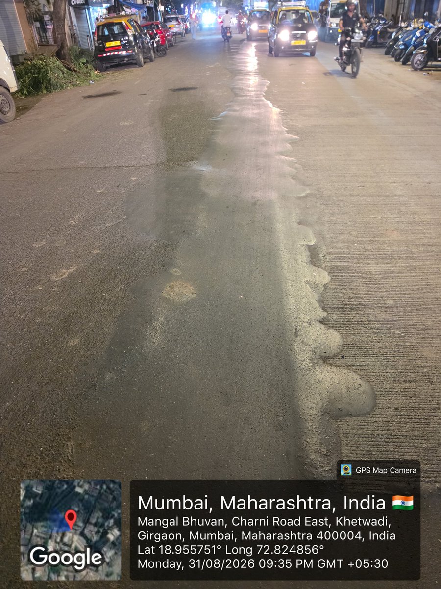 devendrashah62's tweet photo. 𝗕𝗠𝗖 𝗜𝗻𝗻𝗼𝘃𝗮𝘁𝗶𝗼𝗻: 

Upgrading #Mumbai from traditional #potholes to high-performance 𝗙𝗲𝘀𝘁𝗶𝘃𝗲 𝗕𝘂𝗺𝗽𝘀™,  just in time for the festive season! 🏔️✨

Every drive will be  a free rollercoaster ride ..Jai Ho 🚗💨

Thanks @mybmc @mybmcinfra @mybmcWardD
@TawdeRitu @AshwiniBhide
@CPMumbaiPolice
@MTPHereToHelp
@MumbaiMattersz
@RoadsOfMumbai
@mumbaimatterz
@PotholeWarriors
@RoadsOfBombay

#MumbaiRoads #BMC #PotholeFreeMumbai #FestiveBumps #Mumbai
#ward218
#ganpati
#morya
#visarjan
#girgaon
#vproad
📌 Girgaon