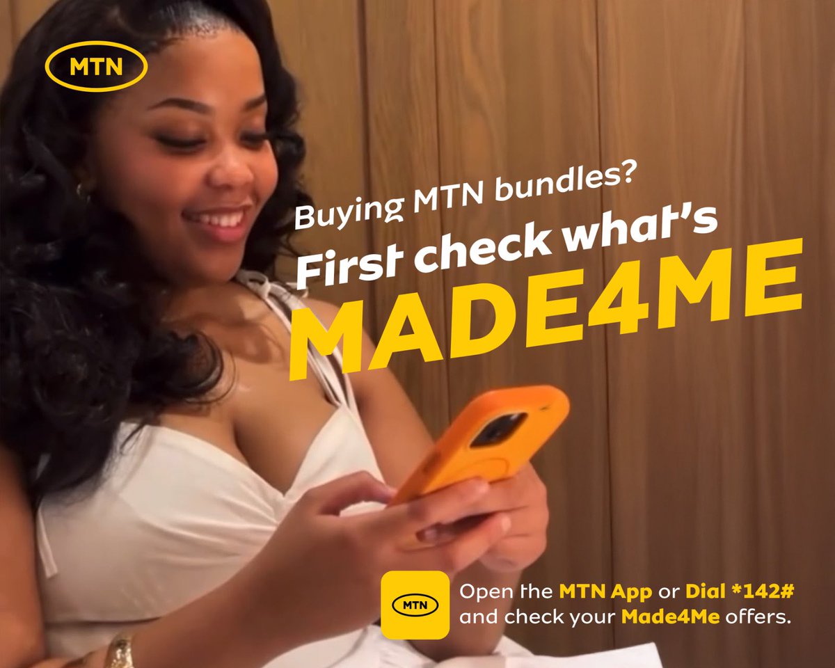 BuhleLitha's tweet photo. POV: You've been buying the same data bundle when MTN has been trying to save you money this whole time. The @MTNza App has personalised Made4Me offers waiting for you. Don't sleep on the app - your next reward could be one tap away. Yiyo! #MTNApp #MTNYiyo π https://t.co/5rLiZwbceJ
