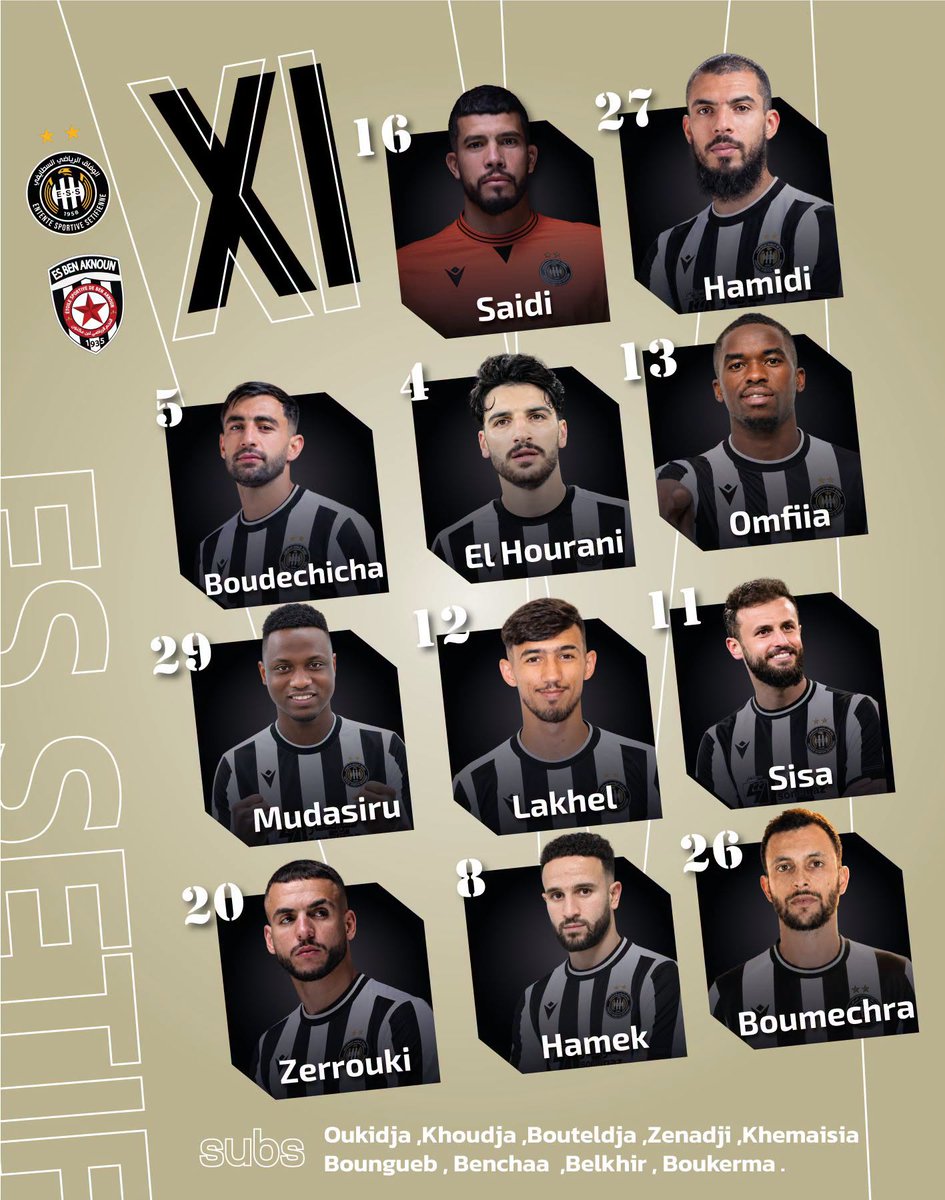 CoachCruyffDZ10's tweet photo. Les premières compos de la saison 2026-2027 de L1🇩🇿..
Sétif avec 2 jordaniens titulaires DINGUERIE..
Hamek 28 ans ex Aubagne a revoir
Oukidja sur le banc du coup pourquoi l'avoir signé..
Coté Benaknoum Gacem débute sur le banc..
#TeamDZ #ESSetif #ESBAknoun https://t.co/5JNkb6uLwM