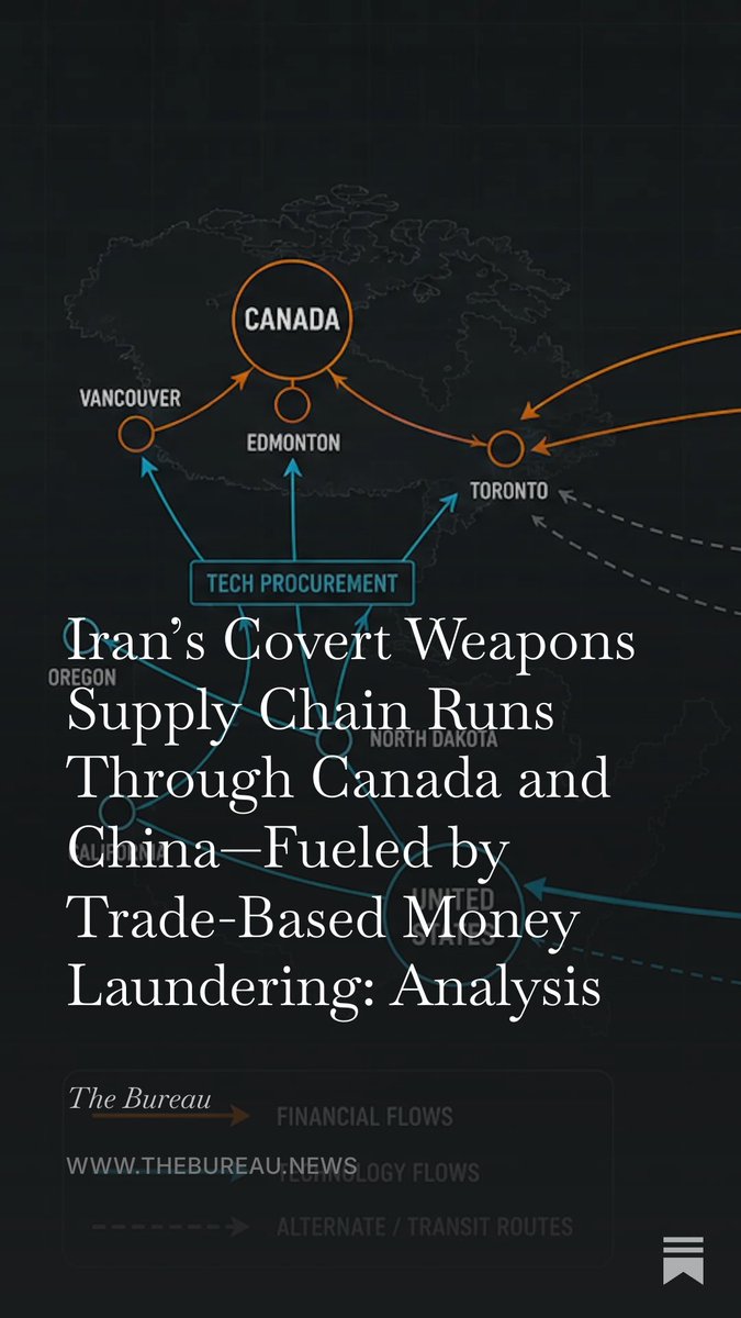 scoopercooper's tweet photo. Iran’s Covert Weapons Supply Chain Runs Through Canada and China—Fueled by Trade-Based Money Laundering: Analysis https://t.co/bAEeTHyGcY
