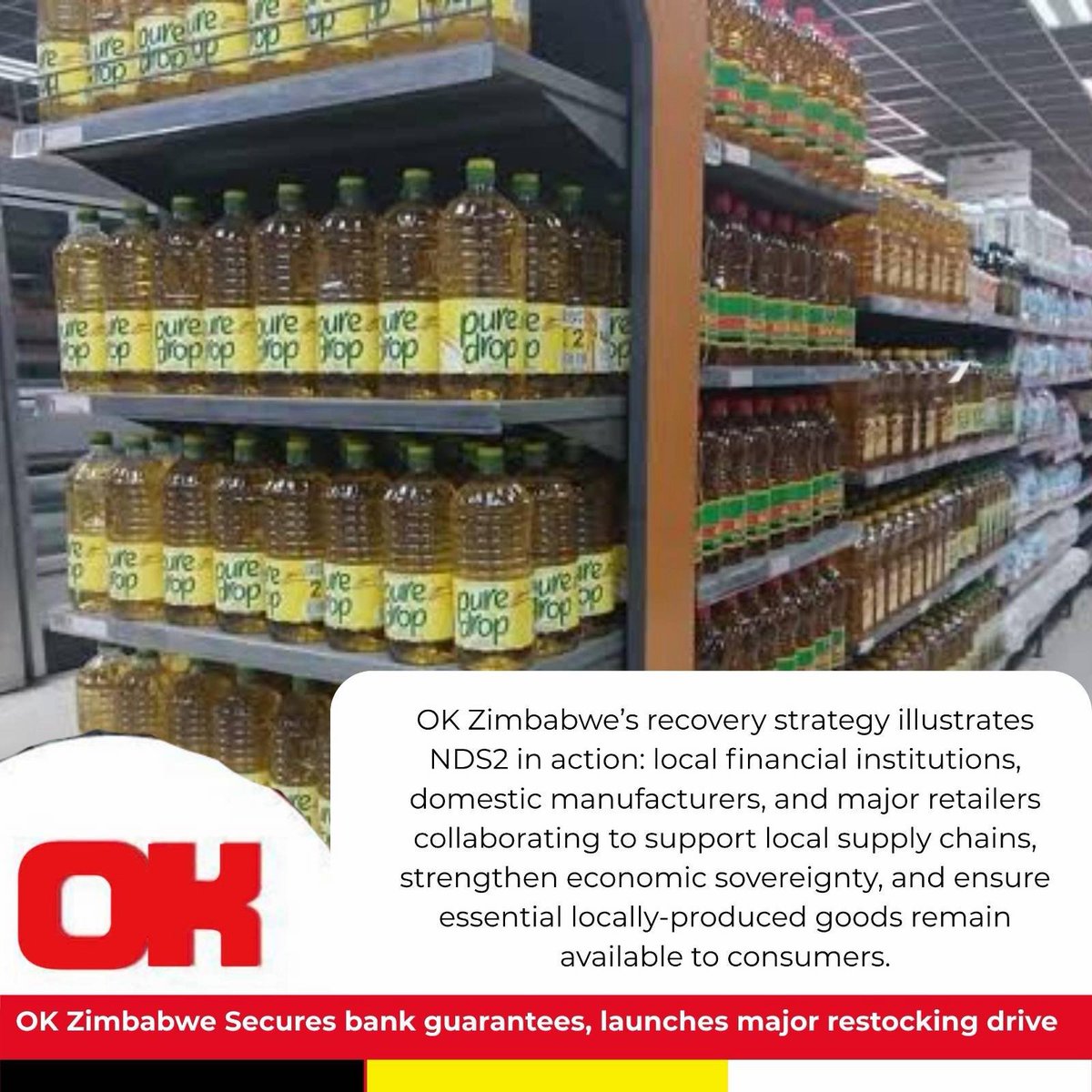 HardlifeMbende's tweet photo. This is what economic recovery looks like when policy meets action. Supporting local producers, strengthening supply chains and keeping Zimbabwe-made products on shelves is how we build a more resilient and self sustaining economy. #NDS2
#AsakhiZim https://t.co/GsxKhpVZDq