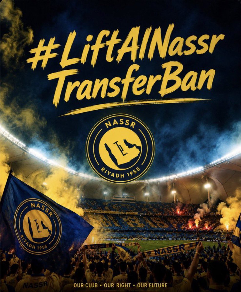 9NFCS's tweet photo. كل نصراوي على وجه الأرض مطالب برفع الهاشتاق الجمهور ما بيدهم الا المطلبات بمنصة الاكس يد بيد بتنحل كل مشاكل النصر باذن الله 💪🏻💛 

#LiftAlNassrTransferBan https://t.co/1LBdrvtc9R