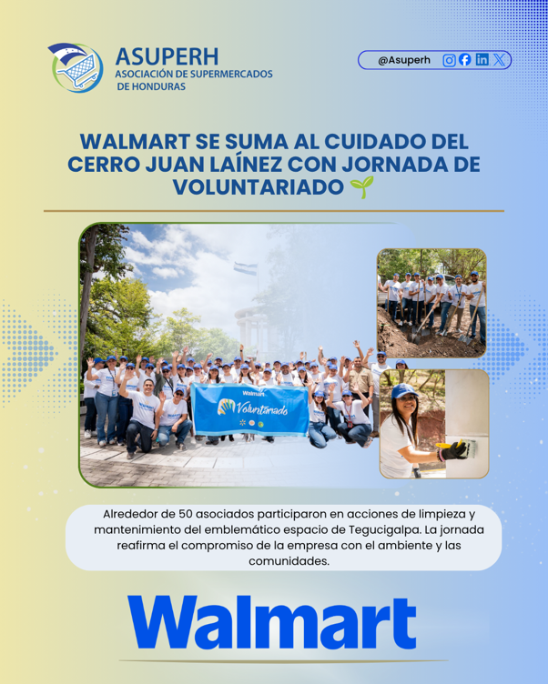 asuperhn's tweet photo. Desde ASUPERH destacamos a nuestra empresa agremiada 🛒💚 Walmart por impulsar una jornada de voluntariado en el parque Juana Laínez de Tegucigalpa, donde alrededor de 50 asociados se sumaron al cuidado y mejoramiento de este emblemático espacio. 🌳🇭🇳 https://t.co/TNG7KKzRUT