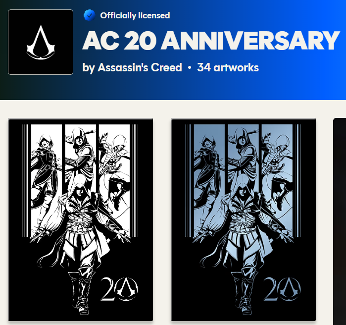 AccessTheAnimus's tweet photo. The first teaser pictures for Assassin's Creed's 20th Anniversary in 2027 have seemingly been shared by Displate!

What kind of celebrations would you expect for AC20? https://t.co/0pd2MvnWes
