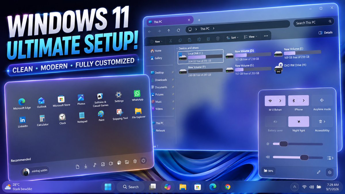 nexusuiofficial's tweet photo. 🚀 Windows 11 Just Got a Futuristic Upgrade! 🤯
🎥 Watch the Full Video:
👉 https://t.co/KrKPpao2Vb
#Windows11 #WindowsCustomization #Windhawk #Windows11Customization #DesktopCustomization #FuturisticUI #OrbitUI https://t.co/Xmfh5WgnmA