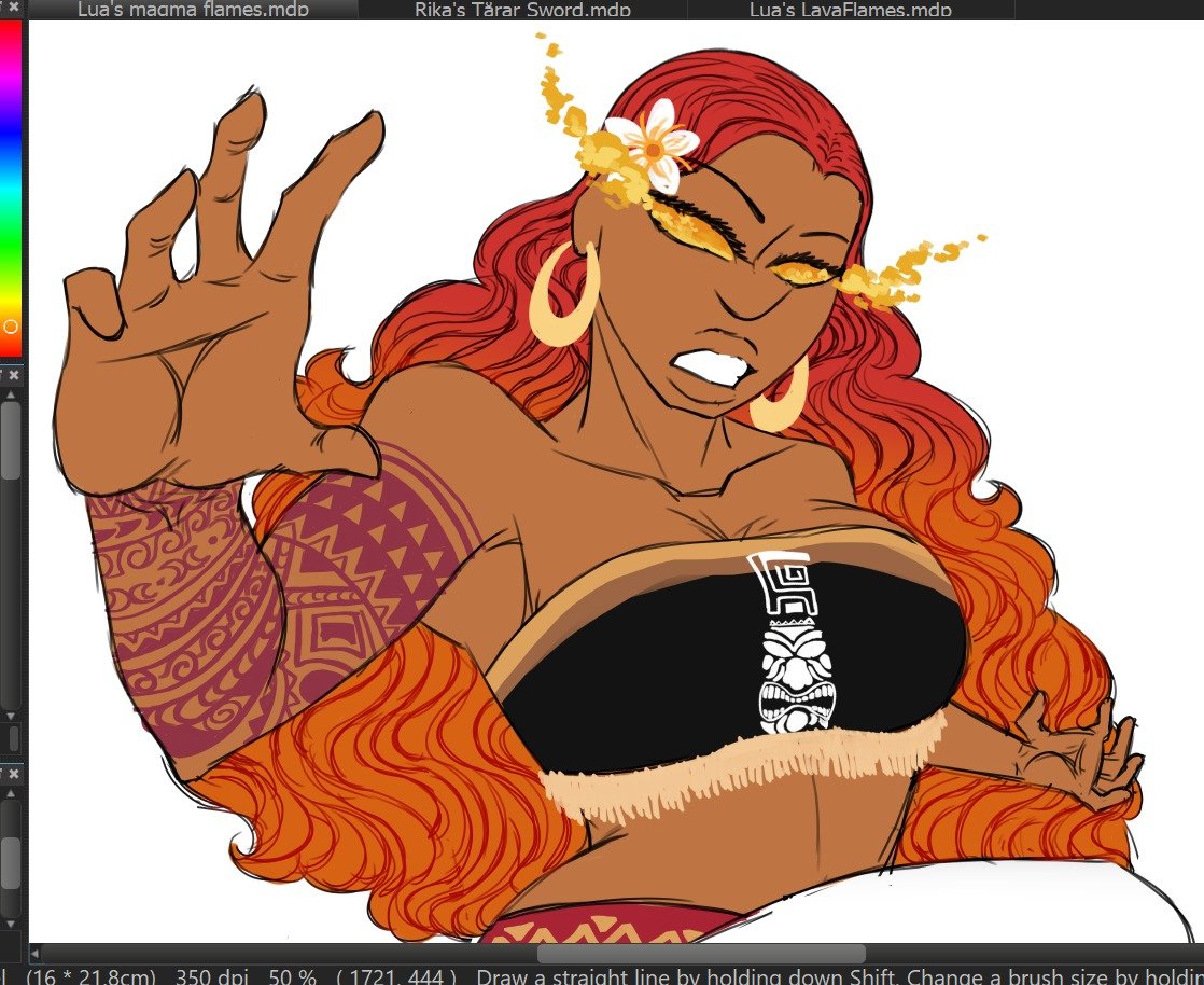 LuaPuhiana's tweet photo. Since I've been drawing all week, I'm gonna take a break from it so my hands don't cramp, so here's more wips of Lua &amp; Rika until I post them again next week 😇 https://t.co/ahj90EuUTK