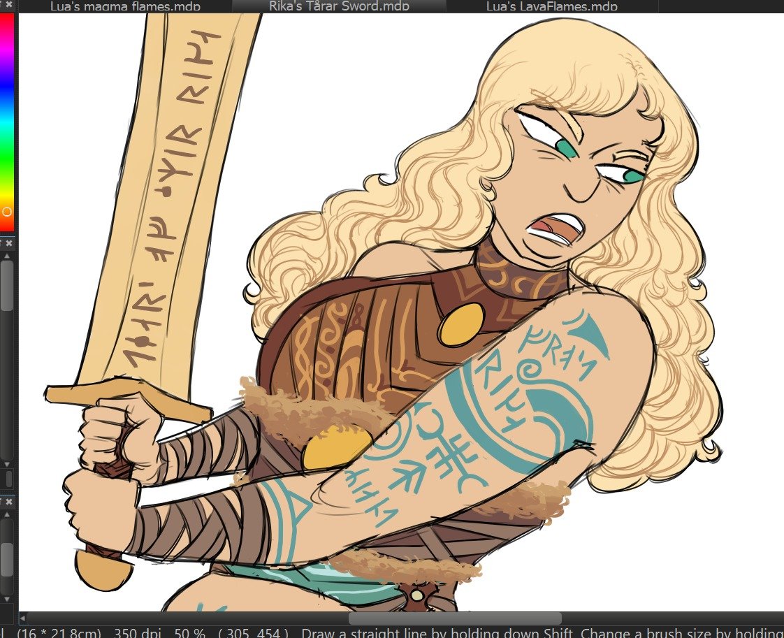 LuaPuhiana's tweet photo. Since I've been drawing all week, I'm gonna take a break from it so my hands don't cramp, so here's more wips of Lua &amp; Rika until I post them again next week 😇 https://t.co/ahj90EuUTK