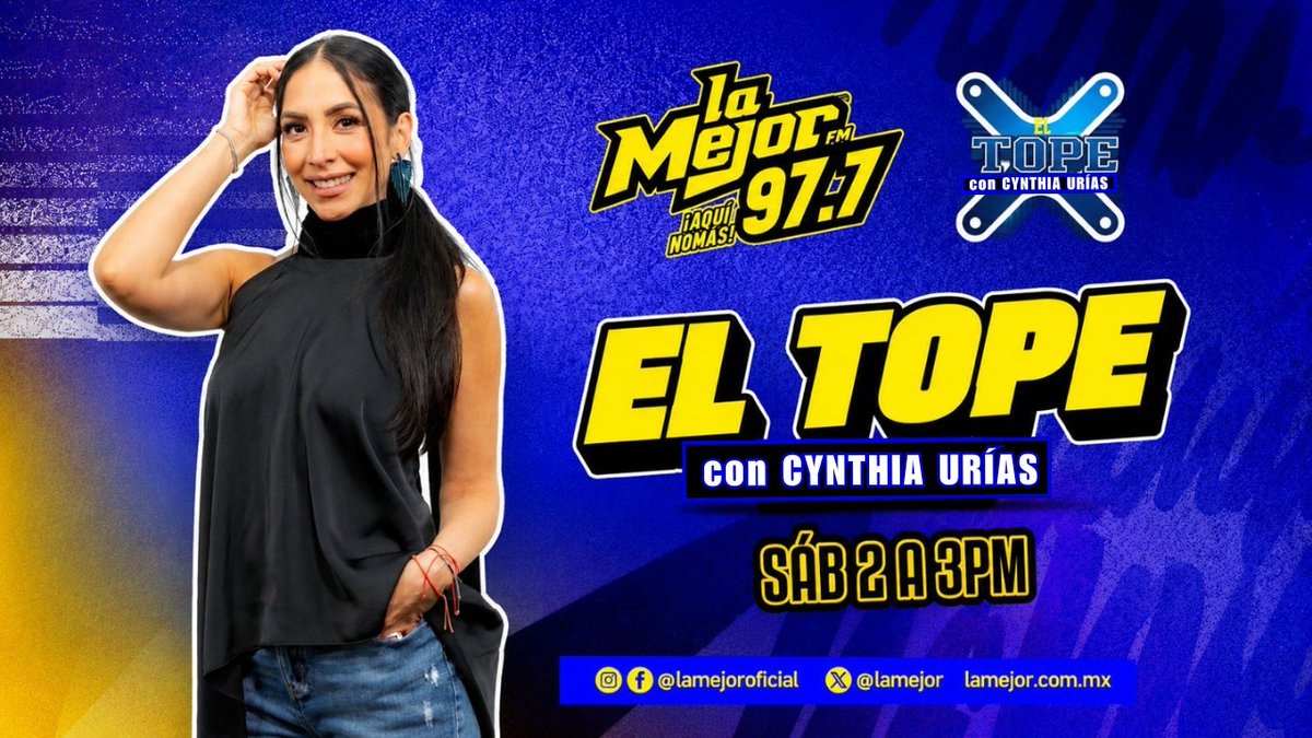 LaMejor's tweet photo. 🔥 ¡Ya comenzó #ElTope con #CynthiaUrías!
Aquí se habla de música, artistas y todo lo que está dando de qué hablar. 🎶 ¿Listos? 👀
#LaMejorFM https://t.co/gZBWlHc3yp