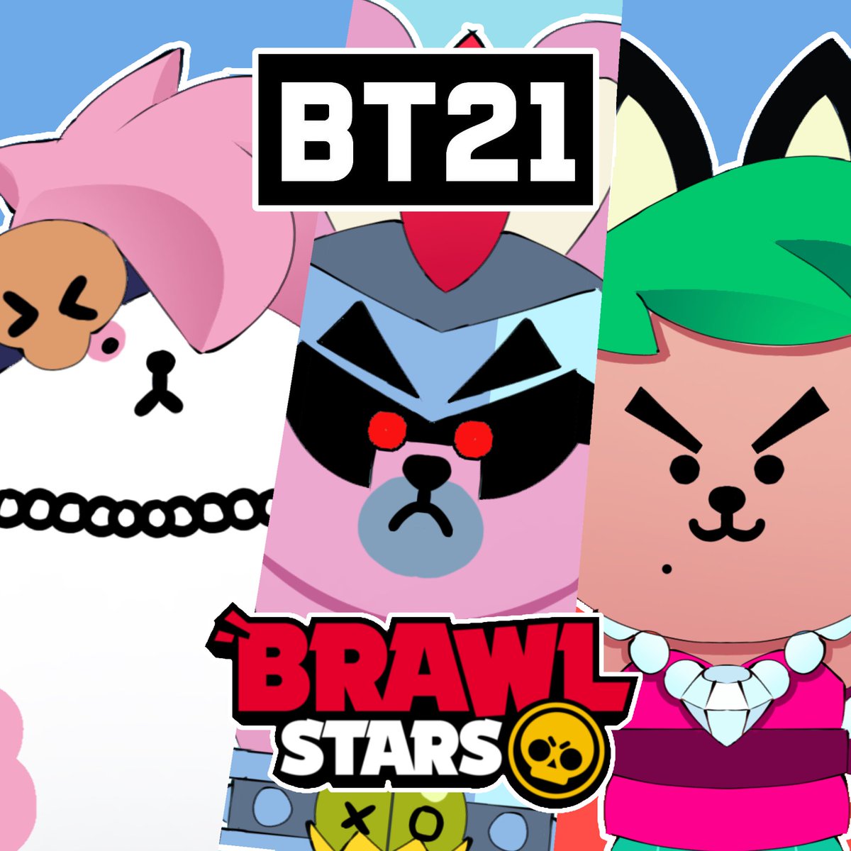nextyart's tweet photo. BT21 X Brawl Stars is back ! 💖
But it's concept by meee
First skin is:
DAMIAN C-GUL ! 💪

A whole week of skin concepts is waiting for u!
One new skin every day. Follow me and stay tuned!

Want to see all skins now? 
ArtStation project link is in the comments🔗
#BrawlStars https://t.co/t8xwUYa5Gv