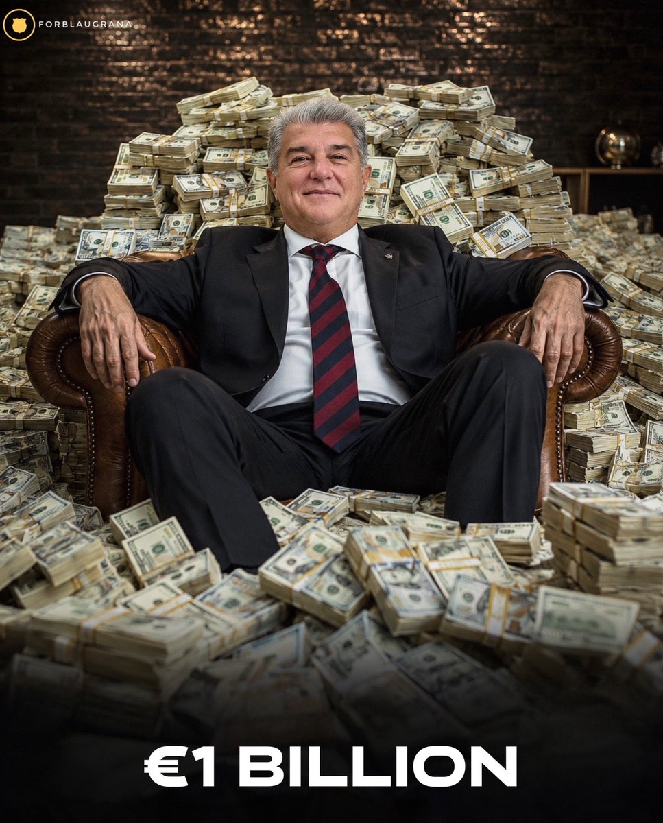 forblaugrana's tweet photo. 🚨| 𝐁𝐑𝐄𝐀𝐊𝐈𝐍𝐆: FC Barcelona announce that the club has surpassed €𝟏 𝐁𝐈𝐋𝐋𝐈𝐎𝐍 in revenue for the first time in history during the 2025/26 season. 💸 https://t.co/XDCTQpQuAh