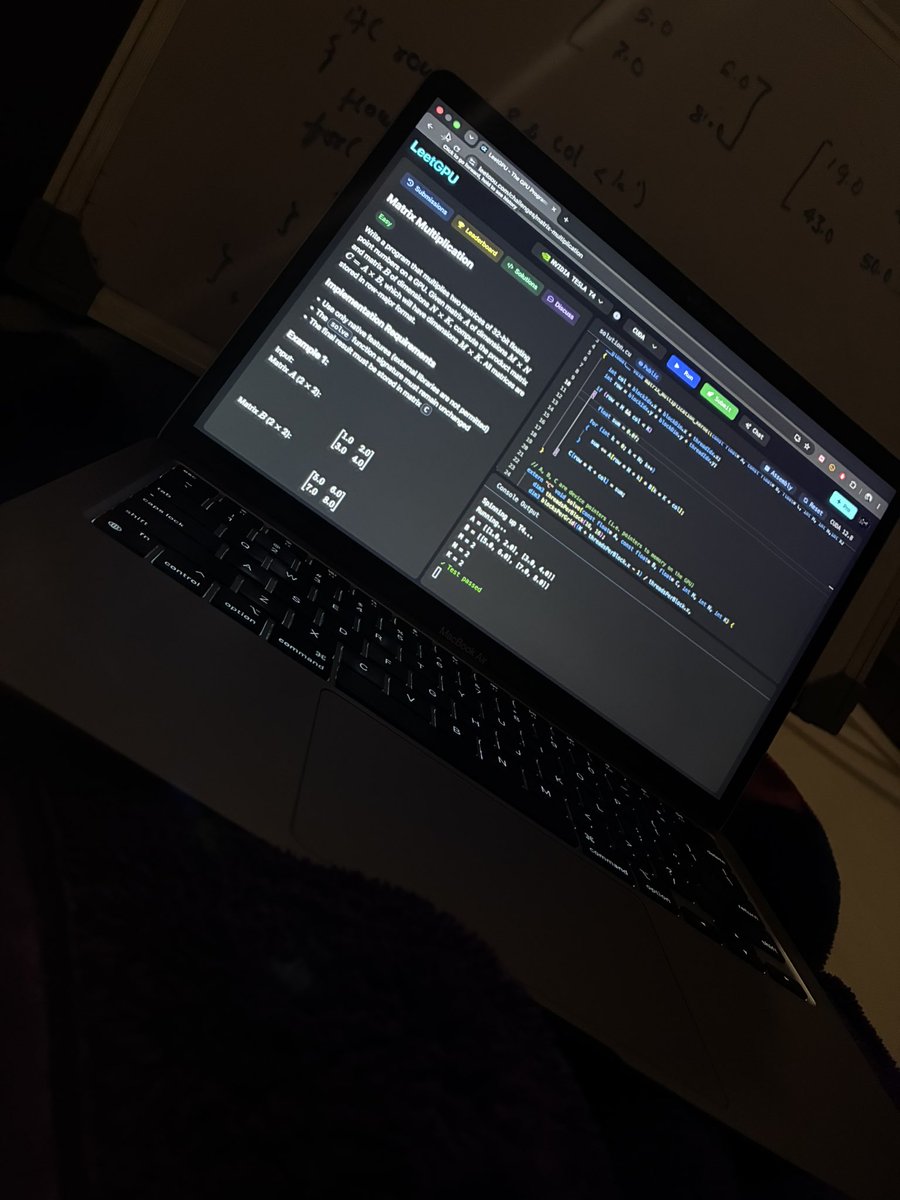 iamthakur404's tweet photo. As usual, being a C++ dev, I mixed up the mathematical 2D matrix notation with CUDA’s actual 1D memory layout. Let’s fix that. But hey, another concept finally clicked. One problem, one
confusion, one step forward.

https://t.co/GQLStgiQwz
#CUDA #GPUProgramming #CPlusPlus #NVIDIA https://t.co/seU8btVSr5