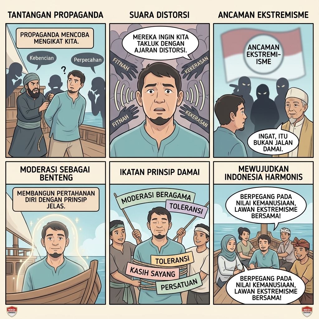 wildliterasi's tweet photo. Kekuatan bangsa ini terletak pada pemahaman agama yg damai dan inklusif.

Jangan biarkan diri kita tergiur oleh narasi-narasi instan yg memecah belah dan merusak masa depan.

Pegang teguh prinsip moderasi beragama, kasih sayang &amp; rasa cinta tanah air  utk Indonesia aman &amp; damai! https://t.co/x7roTftrjh