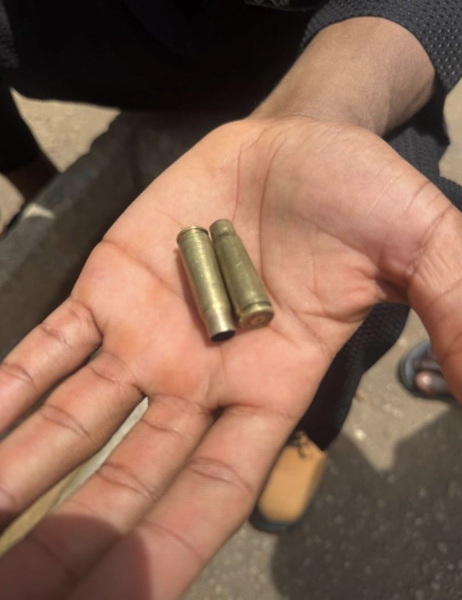 Aauasu11's tweet photo. @iambabtee Bullet shell casings reportedly recovered from gunshots fired at the AAUASU President and other peaceful protesters during the incident. https://t.co/k4iHRrvNnd