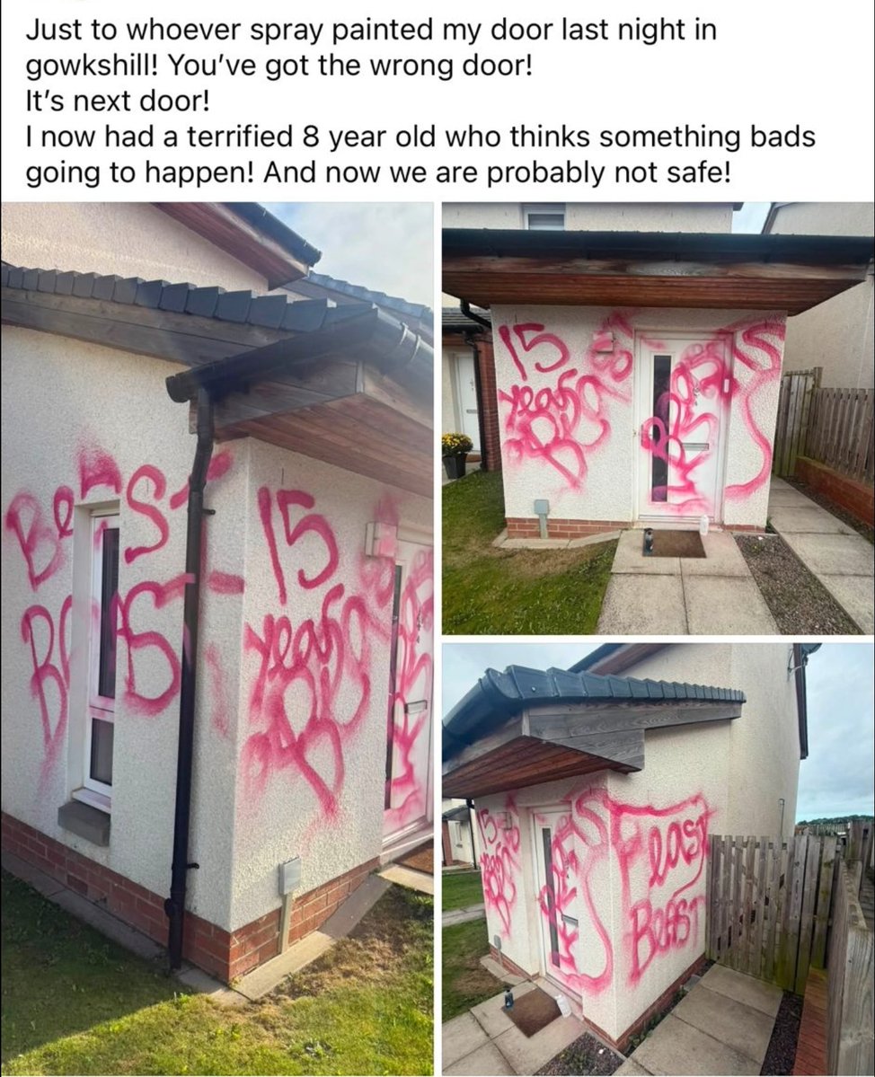 SnoopDegB's tweet photo. I'm all for beasts getting moved on.

If you're gonna insist on doing "no peace for the beasts" shit though... gonna make sure you're doing proper due diligence, getting the right house, scope the place properly, make sure they're actually there before squadding up, and don't be doing shit like this to the wrong gaff 👇🏻

🤦🏻‍♂️