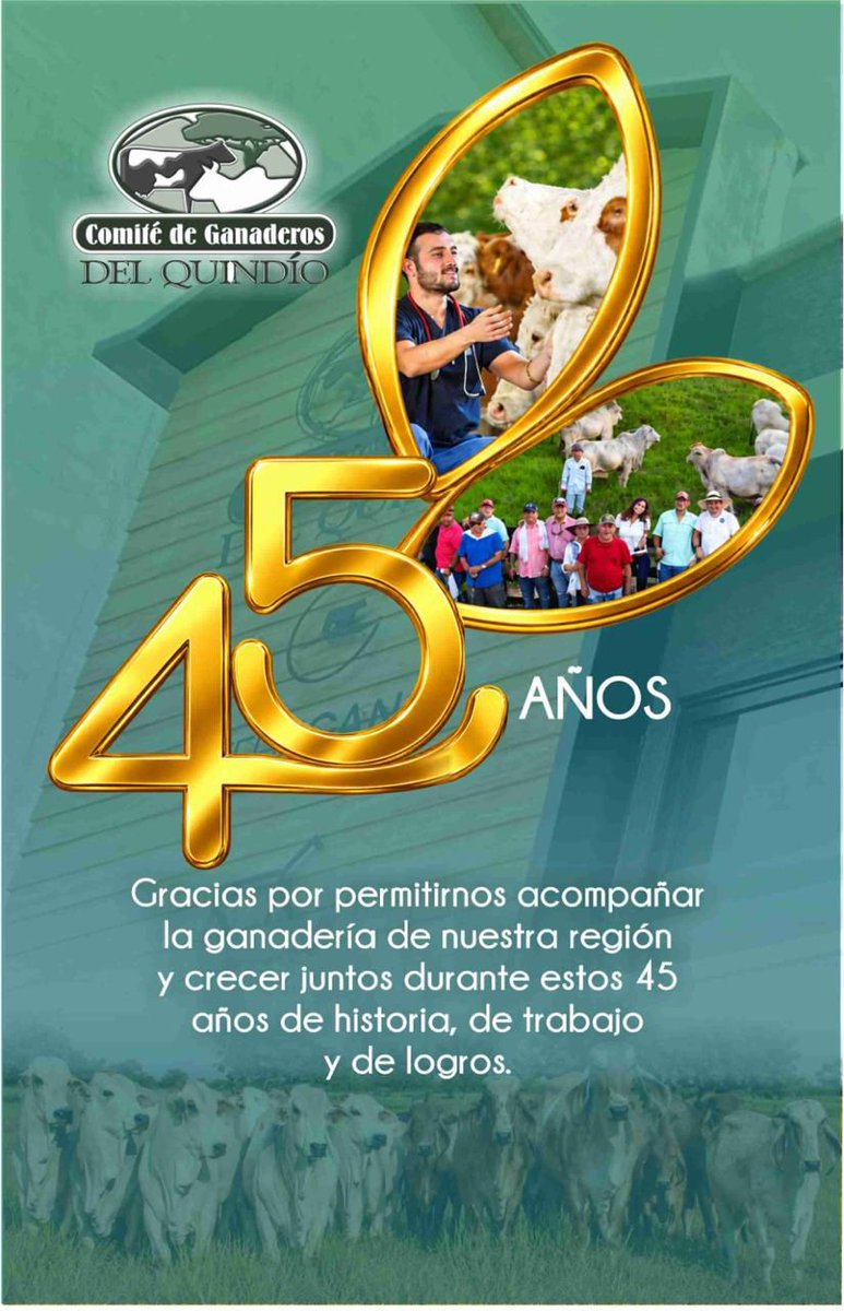 jflafaurie's tweet photo. #OrgullosamenteGanaderos 

La Federación Colombiana de Ganaderos saluda al Comité de Ganaderos del #Quindío en su aniversario 45 lleno de historia, compromiso y servicio por el sector pecuario de esta zona del país.

¡Gracias por su dedicación y esfuerzo! Gracias a sus afiliados, fundadores, talento humano, directivos y aliados porque en este sector se trabaja sin descanso todos los días y ustedes han consolidado una institucionalidad fuerte.

@Fedegan 
#OrgullosamenteGanaderos
#LlegamosATrabajar
#ConstruyendoGanadería
#GanaderíaSostenible
#GiraGanaderaMagdalenaMedio
#CambiaElChip