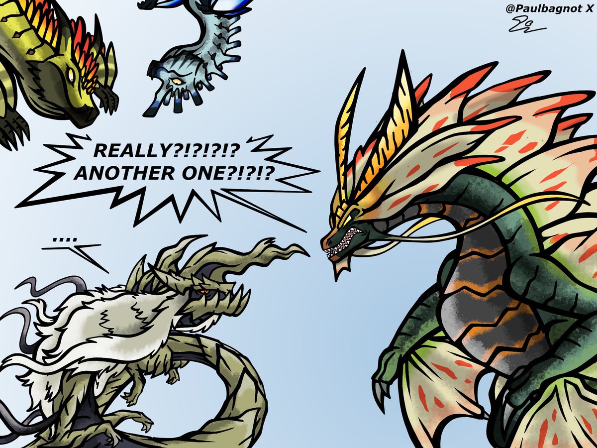 Paulbagnot's tweet photo. Family is getting bigger 

#MonsterHunter #MonsterHunterWilds #MhWilds #Mhascendance #Mhrise #gundoraja #Amatsu #narwa #ibushi #mhfanart https://t.co/yxnU4xY2gs