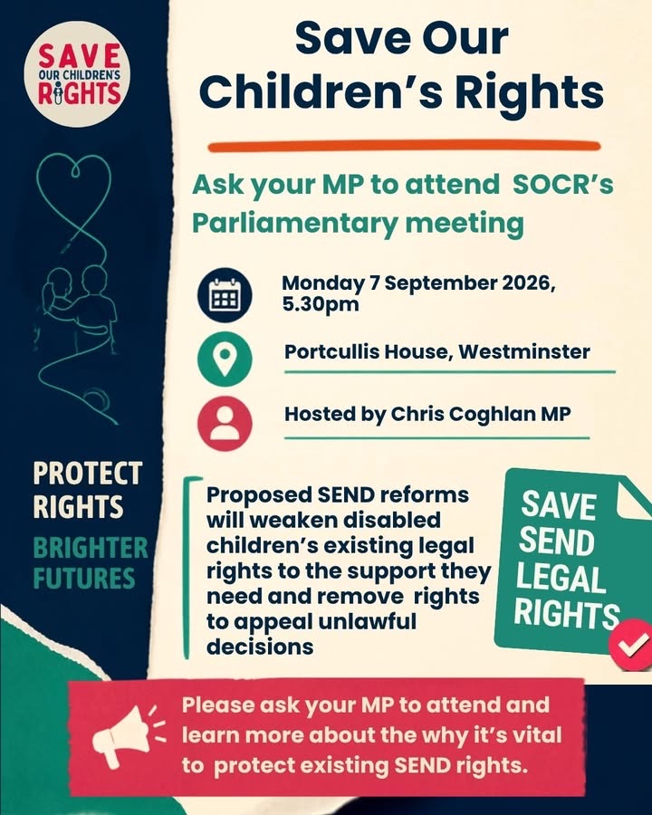 SpcialNdsJungle's tweet photo. Still time to email your MP and ask him to attend the #SaveOurChildrensRights #SaveSENDLegalRights PARLIAMENTARY MEETING on September 7th, hosted by MP Chris Coghlan Find out more: https://t.co/stOsqin5QH
#sendreform #EHCP https://t.co/5phtFtzJLE