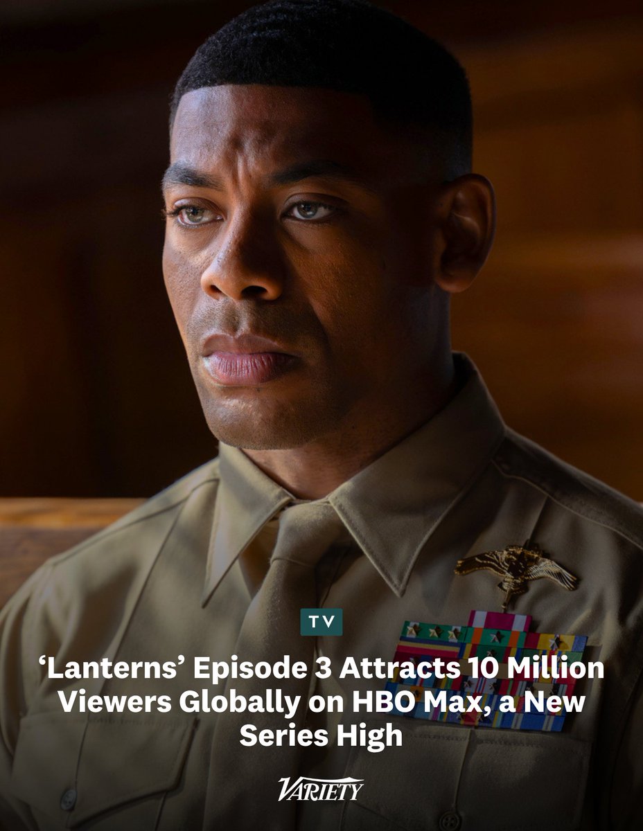 Variety's tweet photo. “Lanterns” Episode 3 averaged 10M viewers globally after three days of viewership:

• That marks a series high for “Lanterns,” which continues to grow week-to-week  

• The show’s pilot episode has now attracted more than 20M viewers worldwide, per HBO Max

https://t.co/R30rw8qYuY