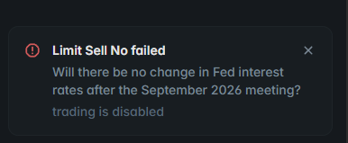 MiSTkyGo's tweet photo. Over the past week, Polymarket has disabled trading at least 10 times. I understand that technical issues can happen, but at this point it has become https://t.co/IysXaZu8WC happened twice today while I was actively trading. I was left stuck with open orders of $15k and $12k.If you cannot provide a reasonably stable trading platform (occasional unexpected problems are understandable), then stop offering trading until the issues are fixed. A lot of people are losing serious money because of this.