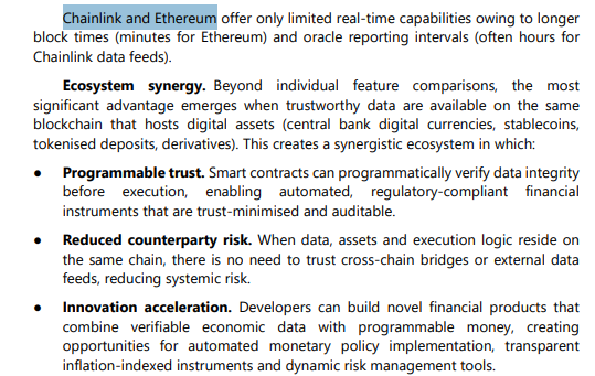 fefe01101100's tweet photo. Attention Chainlink shillers, BIS says XRP is way better and is technologically superior. LINK and ETH too slow. It is time to get educated on world bridge asset XRP https://t.co/jQtCv3im4l