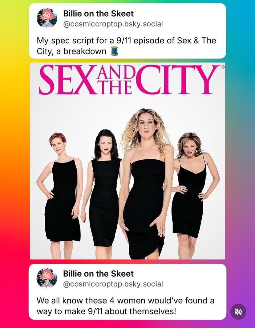 shootingwalkers's tweet photo. Fizeram um plot de como o 11/9 seria abordado em SATC 😭 https://t.co/fH3yRYHZpc