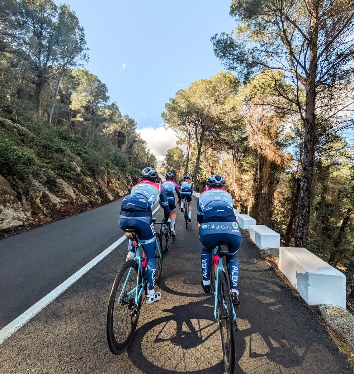 EleaseMeahe3sd's tweet photo. Back to the Spanish sunshine for Alba’s team camp. My first official road team camp, and so far, so good. Feeling fortunate to have a great group of new teammates and support staff for the upcoming road season. https://t.co/TxiP5yspR9