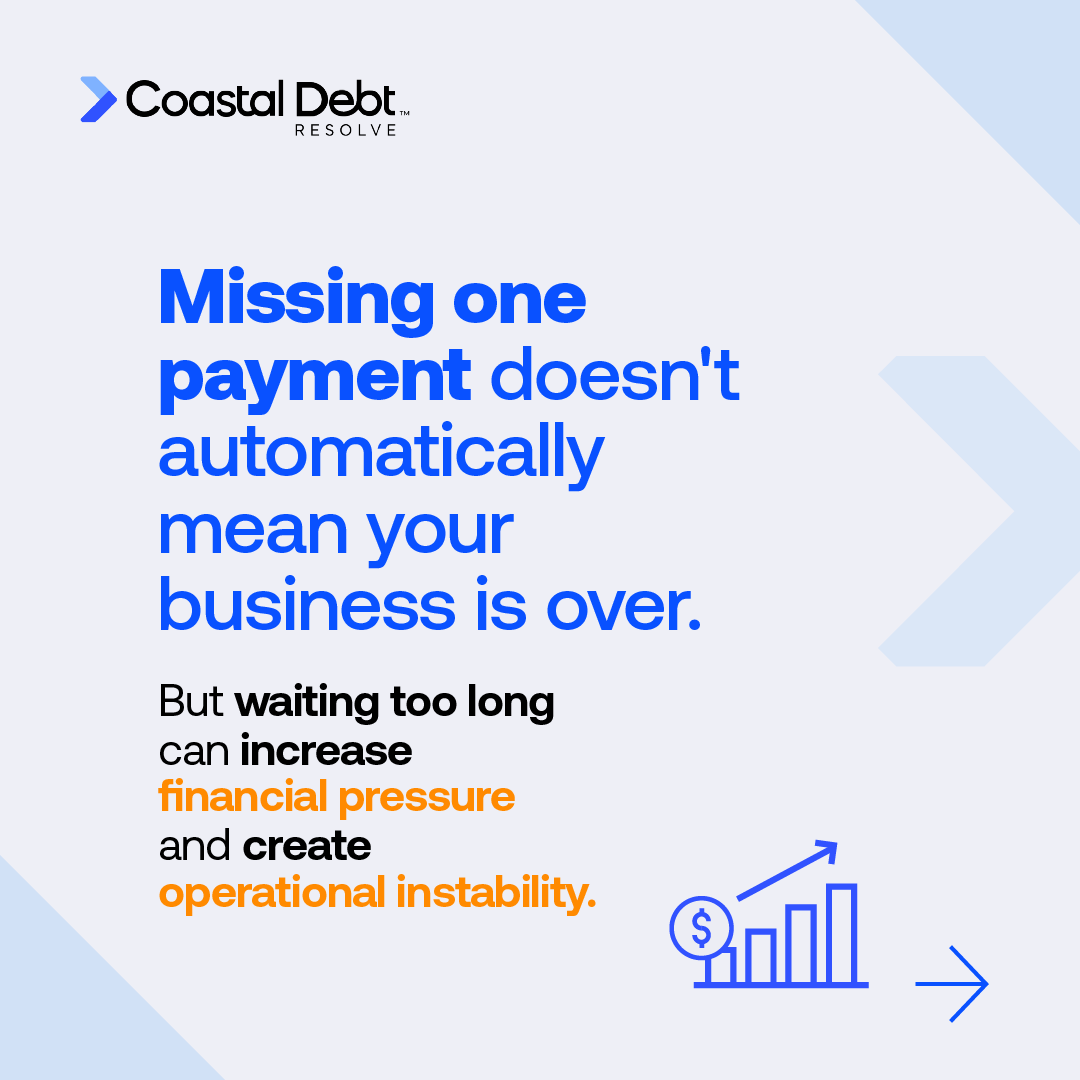 Coastal_Debt's tweet photo. Missing a Merchant Cash Advance payment can be stressful, but understanding what may happen next can help you respond with confidence.

Every situation is different. Learning about the process and potential consequences early may help you make better-informed financial decisions for your business.

Read our guide:
https://t.co/EkswBn4FiN

#MerchantCashAdvance #BusinessDebt #CashFlow #BusinessOwner #SmallBusiness #FinancialEducation #MCADebtRelief #CoastalDebtResolve

Coastal Debt Resolve is not a law firm and does not provide legal, financial, or professional advice. Services are provided exclusively to businesses, not consumer or personal debt relief. Debt-resolution outcomes are not guaranteed.