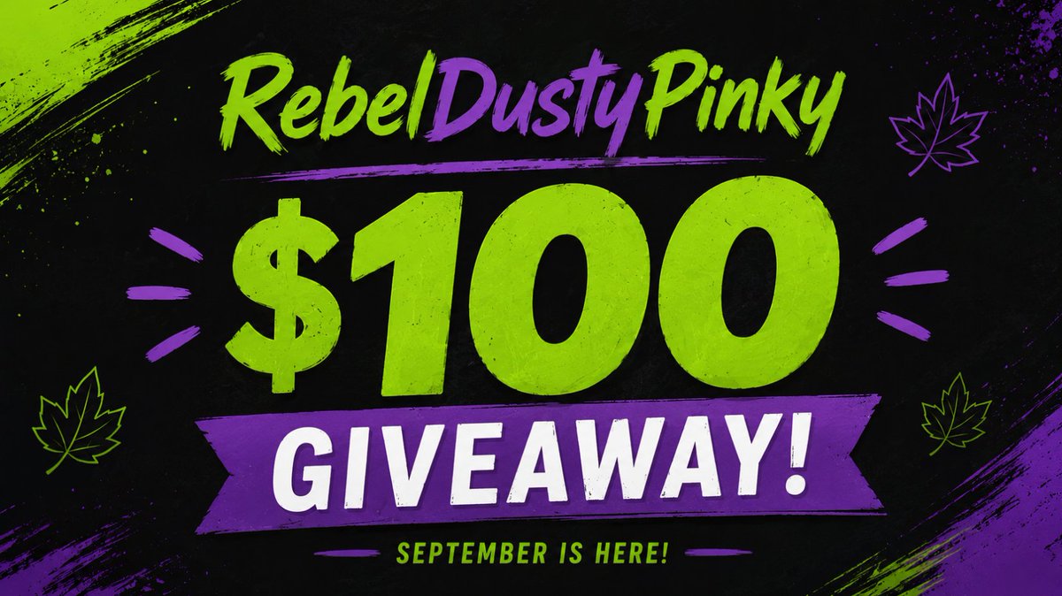 RebelDustyPinky's tweet photo. 💜September $100 GIVEAWAY💚

How to enter!
✅Follow @RebelDustyPinky
🔁Like And Repost!
🫂Tag 3 Of Your Friends And Click The Link For Full Details!
https://t.co/t2rGo2bdX2 https://t.co/45g0Xc1NHk