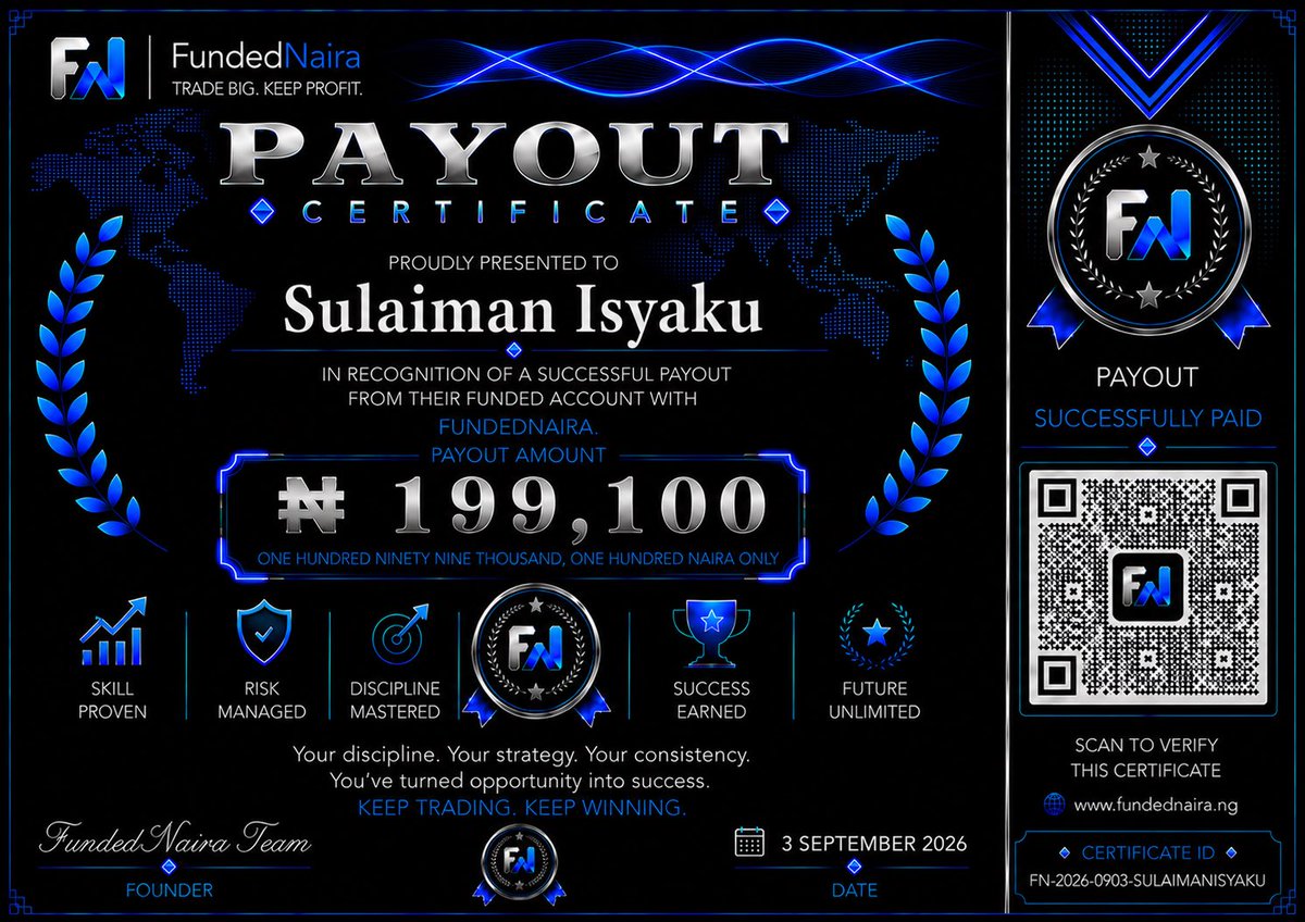 FundedNair8's tweet photo. 💸 OUR TRADERS KNOW THE DIFFERENCE!

When it comes to payouts, FundedNaira delivers. ✅

We’ve just paid more of our traders, proving once again that your success matters to us. 🚀💙

FundedNaira — We Fund. You Trade. We Pay. https://t.co/T5Vfs30Plw