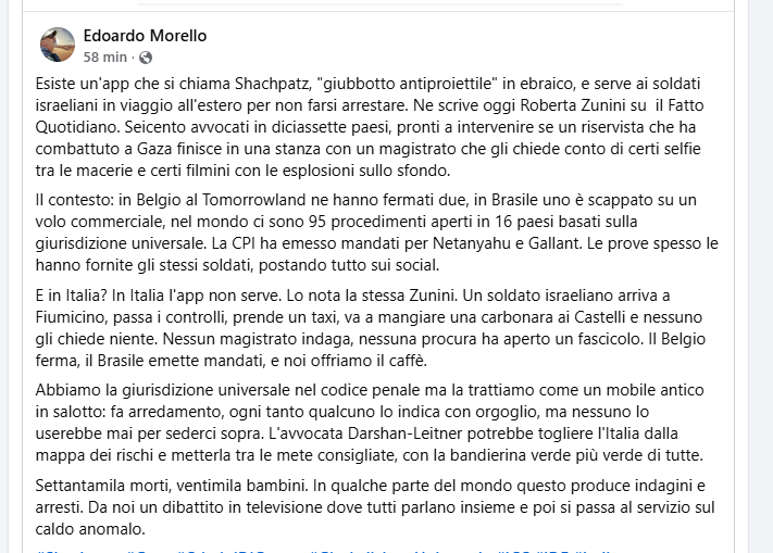 Moonlightshad1's tweet photo. "In Italia l'app non serve. Un soldato israeliano arriva a Fiumicino, passa i controlli, prende un taxi, va a mangiare una carbonara ai Castelli e nessuno gli chiede niente. ➡️ https://t.co/HfNAxWQCRM