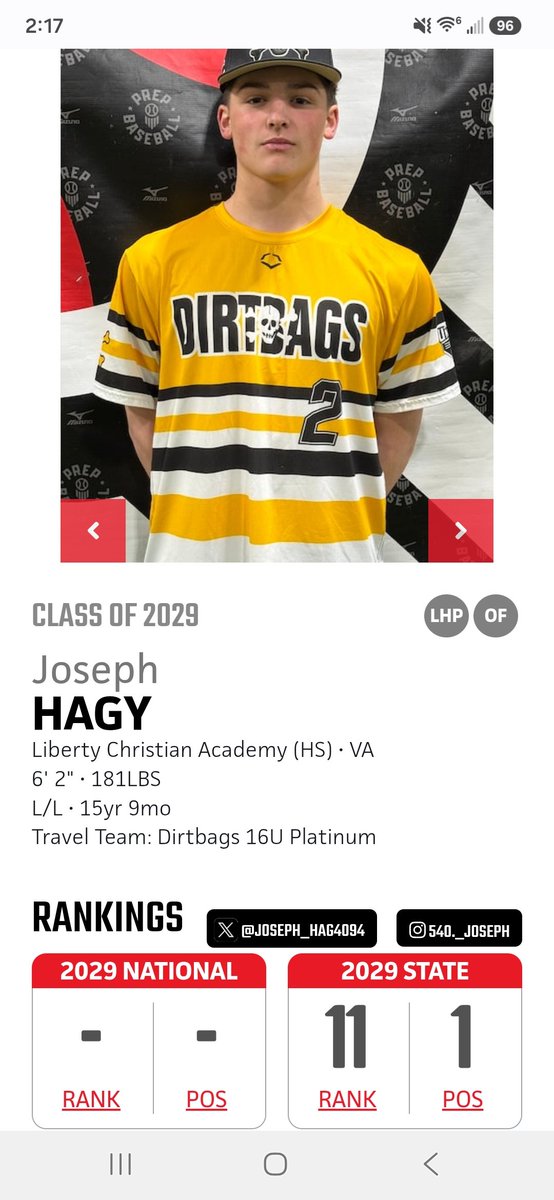 2029VAPlatinum's tweet photo. Shout out to our guys for being ranked in the top 75 for PBR Virginia
@joseph_hag4094
@StoneSoleau10
@BlakeCush29
@EJFBaseball2029 https://t.co/n68HZ4b6Bg