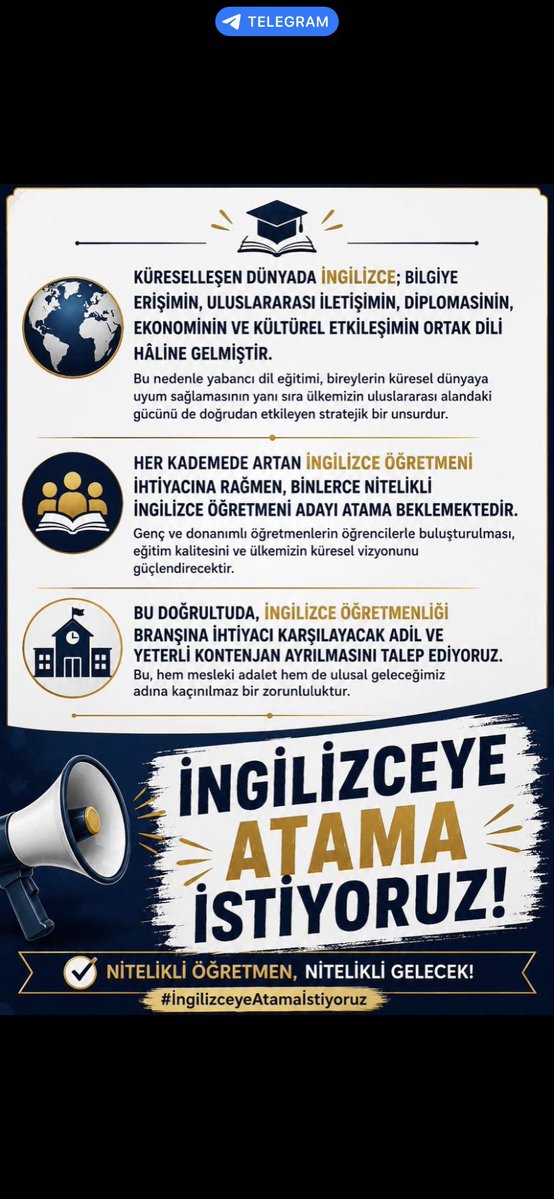 vxmxmsklssm's tweet photo. Ülke genelindeki binlerce atanmayı bekleyen İngilizce öğretmeni için verilecek kadrolarda aslan payı ayrılmalı, 5000 atama gelmeli. @AkParti @dbdevletbahceli @MHP_Bilgi @turkegitimsen @EgitimBirSen @PrfDrFilizKilic @TalipGeylan06  #ingilizceye5000Atama https://t.co/aEiM2Fk17P