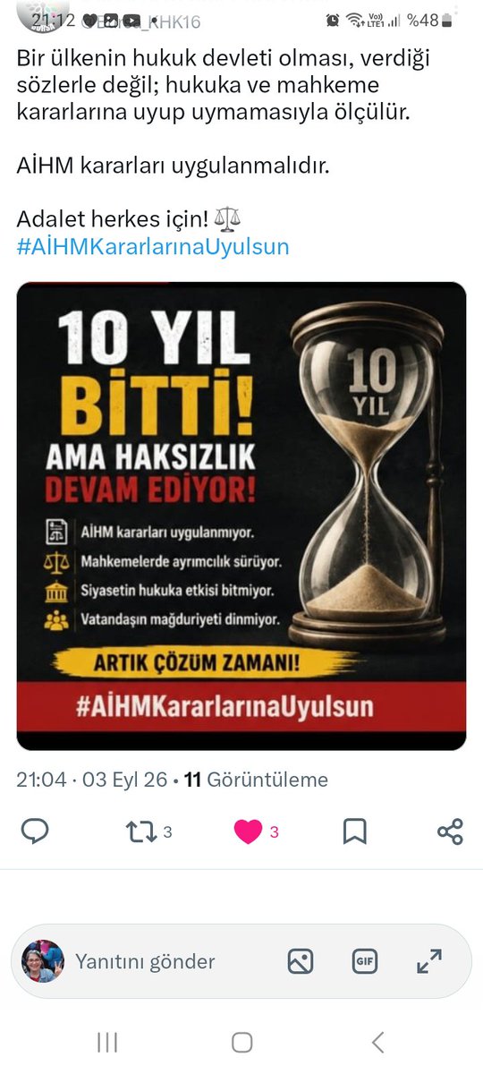 FatmaZehraFida4's tweet photo. Kendi halkına savaş açan bir sistemin ayakta kalması imkansızdır.
#AİHMKararlarınaUyulsun https://t.co/qkgLuaWOuA