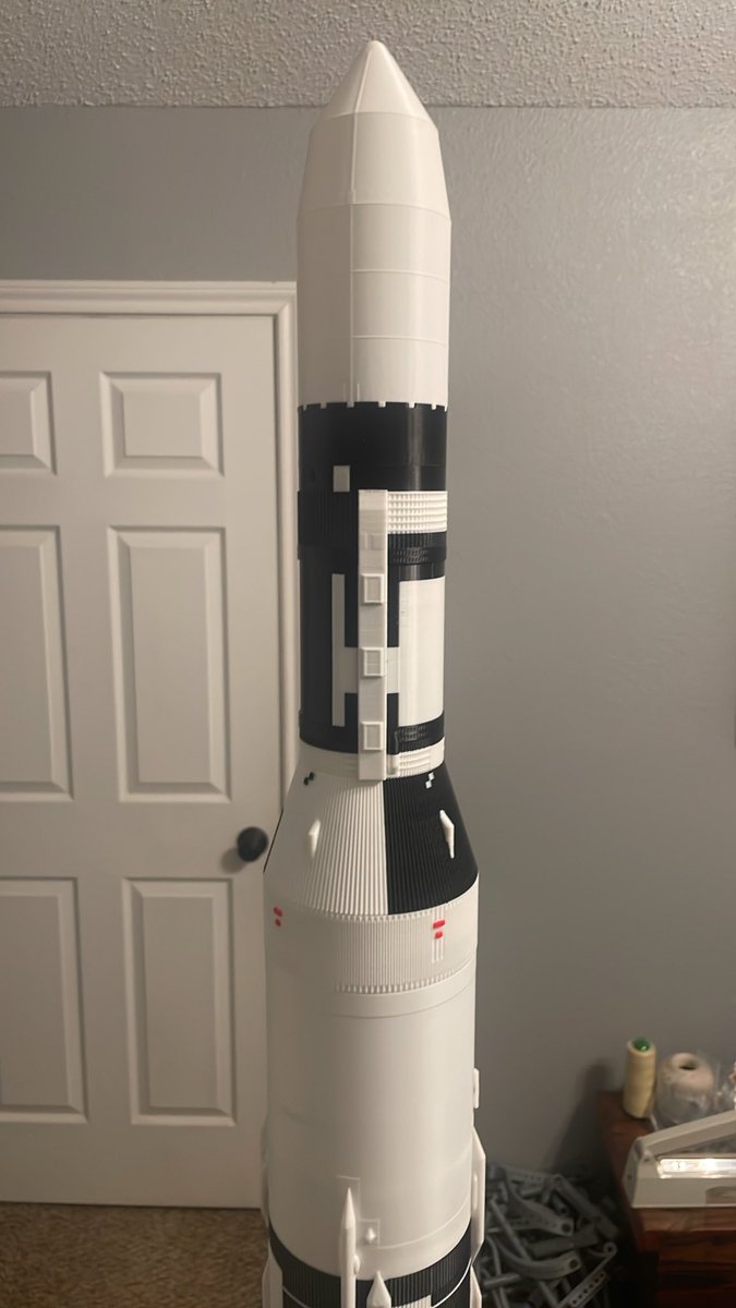 maxqrocketscom's tweet photo. Looks pretty good altogether. Still need to do  
1. The shape of the nosecone doesn’t look quite right.  
2. Some of the coloring bled a little. Need to add color backing on the inside.  
3. Verify the position of the solar panel containers. https://t.co/NsVJ4ejUmb