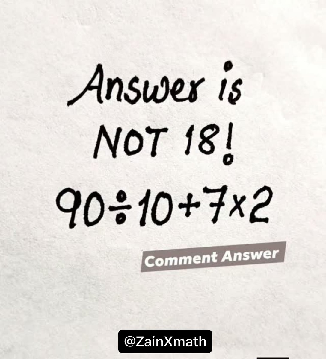 ZainXmath's tweet photo. Most people get this wrong!

 What’s your answer? 👀 https://t.co/g6E51S4781
