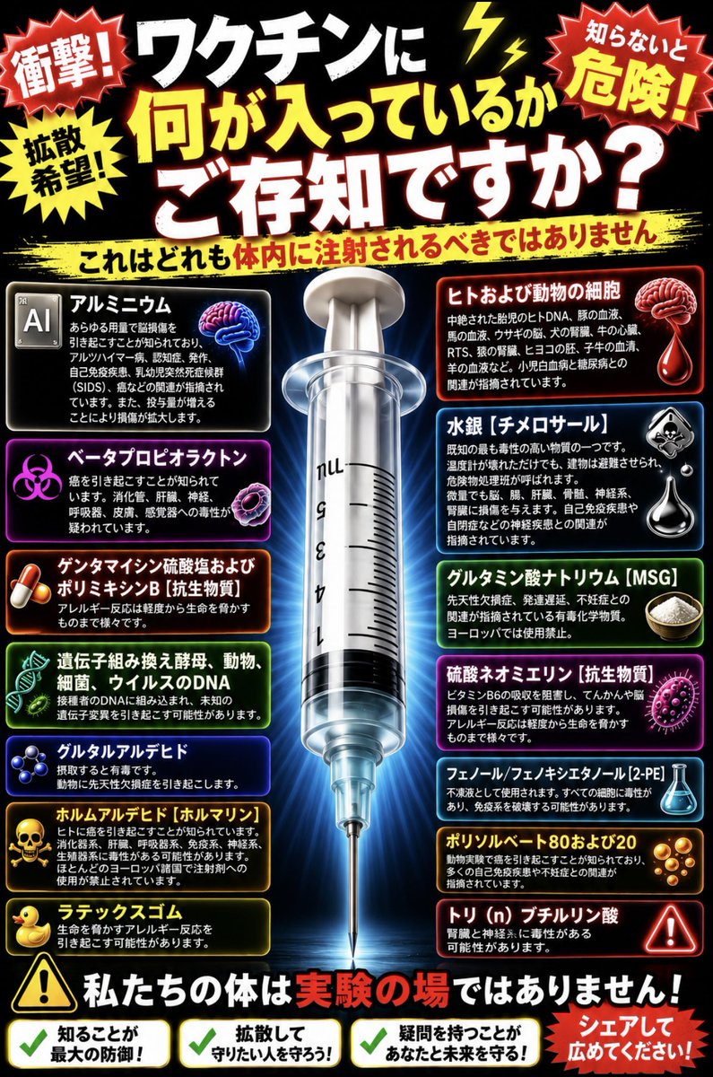 y420c's tweet photo. だからこそ、

「ワクチンは安全だ」と盲目的に信じるのでも、
「危険な物質が入っている」と一括りにするのでもなく、
実際の添付文書や公的資料を確認する。

これが大切だと思います。 https://t.co/ImCKfIdsFc