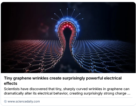 smaksked's tweet photo. Tiny graphene wrinkles create surprisingly powerful electrical effects
https://t.co/O2iABmyXbi https://t.co/Gh5krD2Z5x
