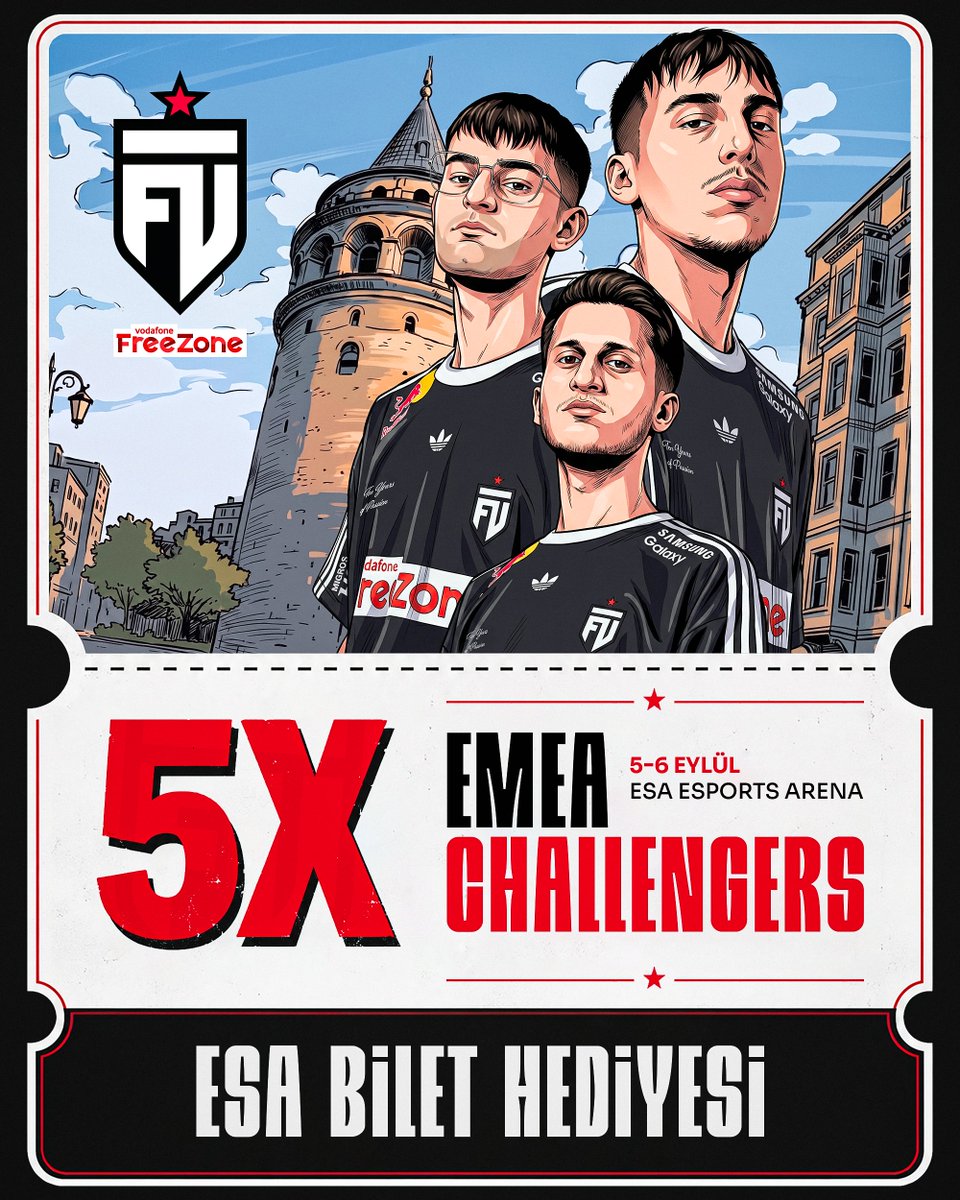FUTesportsgg's tweet photo. 🚨 5-6 Eylül tarihlerinde İstanbul ESA Arena'da FUT Vodafone FreeZone olarak ev sahipliği yaptığımız Brawl Stars Challengers International Finals turnuvası için 5 bilet hediye ediyoruz!

Katılmak için yapmanız gerekenler👇

🔹️@FUTesportsgg hesabını takip et
🔹️Bu gönderiyi yeniden paylaş
🔹️Yorumlara 2 arkadaşını etiketle