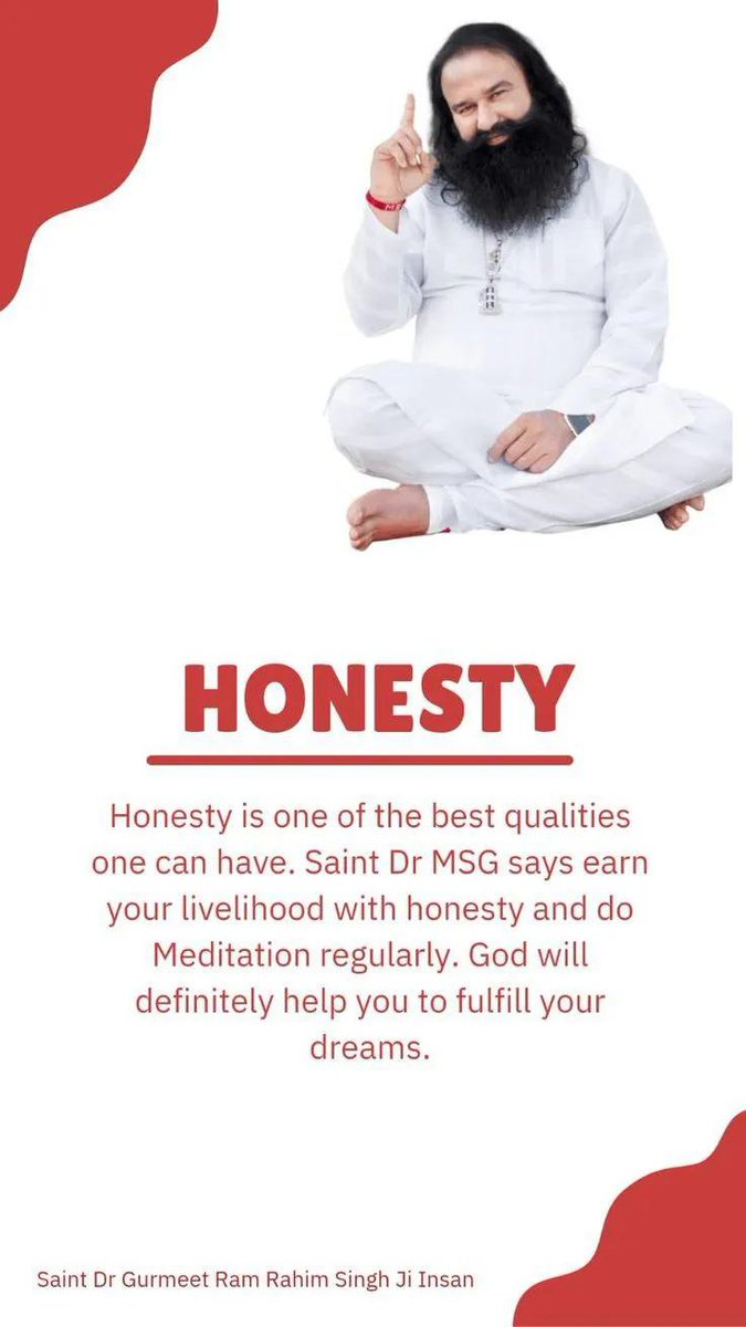 Harleen0011's tweet photo. Be honest in every relationship and value trust, respect, and loyalty. Saint Dr Gurmeet Ram Rahim Singh Ji Insan inspires us to keep relationships pure through spiritual wisdom.
#TrueRelationships #SaintMSG #SpiritualWisdom
#Honesty #Dignity #LifeLessons https://t.co/pJ05hc49Zq