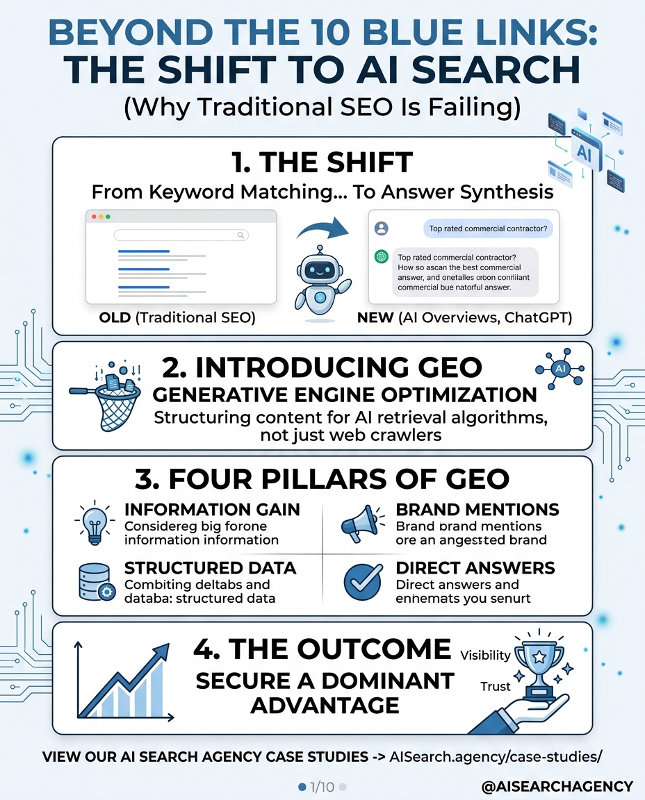 aisearchagency's tweet photo. To win in 2026, you need Generative Engine Optimization (GEO):

Unique first-party data

Machine-readable schema

Cross-web brand consensus

#GenerativeAI #SEO #AISearch #GEO https://t.co/Z36aCwYuFs