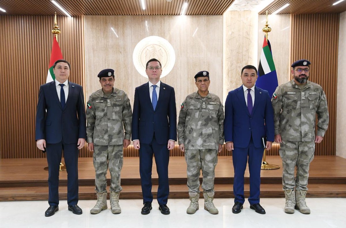 kazembassyinuae's tweet photo. 🇰🇿🤝🇦🇪 Ambassador of Kazakhstan @rawanbek met with Major General Mohammed Suhail Al Rashidi, Director of Abu Dhabi Police’s Criminal Security Department. 

⚡️The Parties discussed public security, crime prevention, digitalisation and professional training. https://t.co/0BTcfCrVvo