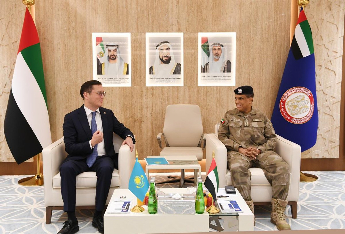 kazembassyinuae's tweet photo. 🇰🇿🤝🇦🇪 Ambassador of Kazakhstan @rawanbek met with Major General Mohammed Suhail Al Rashidi, Director of Abu Dhabi Police’s Criminal Security Department. 

⚡️The Parties discussed public security, crime prevention, digitalisation and professional training. https://t.co/0BTcfCrVvo