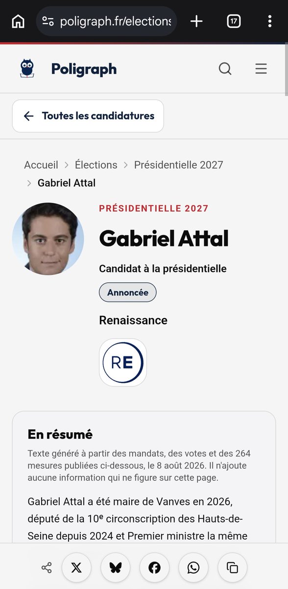 poligraph_fr's tweet photo. Disponible sur Poligraph : suivi des mesures des candidats à la présidentielle 2027

Toutes les mesures y sont sourcées et classifiées par thème.

Comme d'habitude : 
- neutralité 
- factuel
- outil citoyen indépendant 

https://t.co/tXwqMhyRFj https://t.co/I8EJwkh1xd