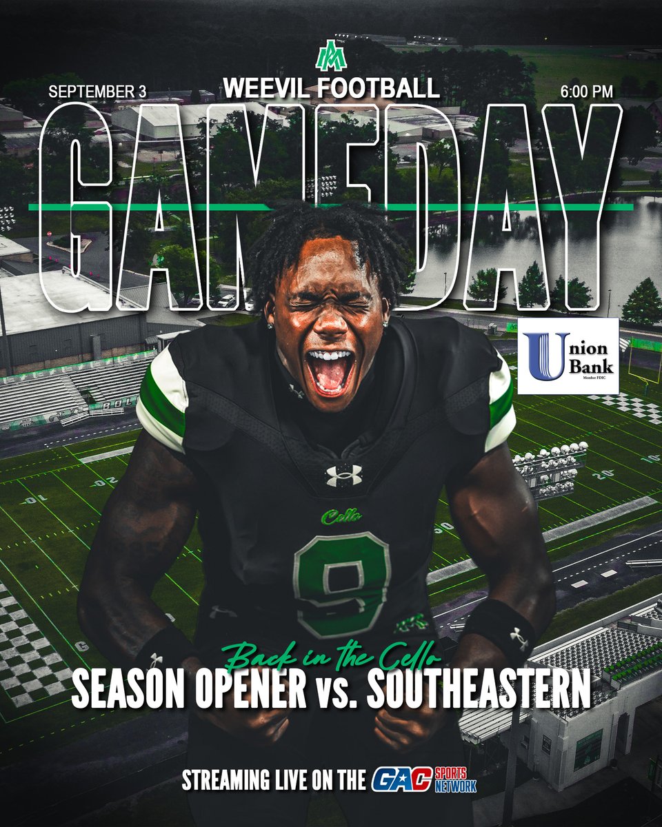 WeevilFootball's tweet photo. GAME DAY IS BACK IN THE CELLO! 🪲

🆚: Southeastern Oklahoma
🕕: 6:00 PM
🏟️: Willis “Convoy” Leslie Cotton Bowl Stadium
📰: https://t.co/rzz5zkbGx2
📺: https://t.co/NtXClY1cOm ($)
📊: https://t.co/edgStSskHz
🎟️: Cash ONLY at the gate
🎙️: 93.7 KHBM

#WeDAT | #EatEmUp https://t.co/A0UYZw4rcX