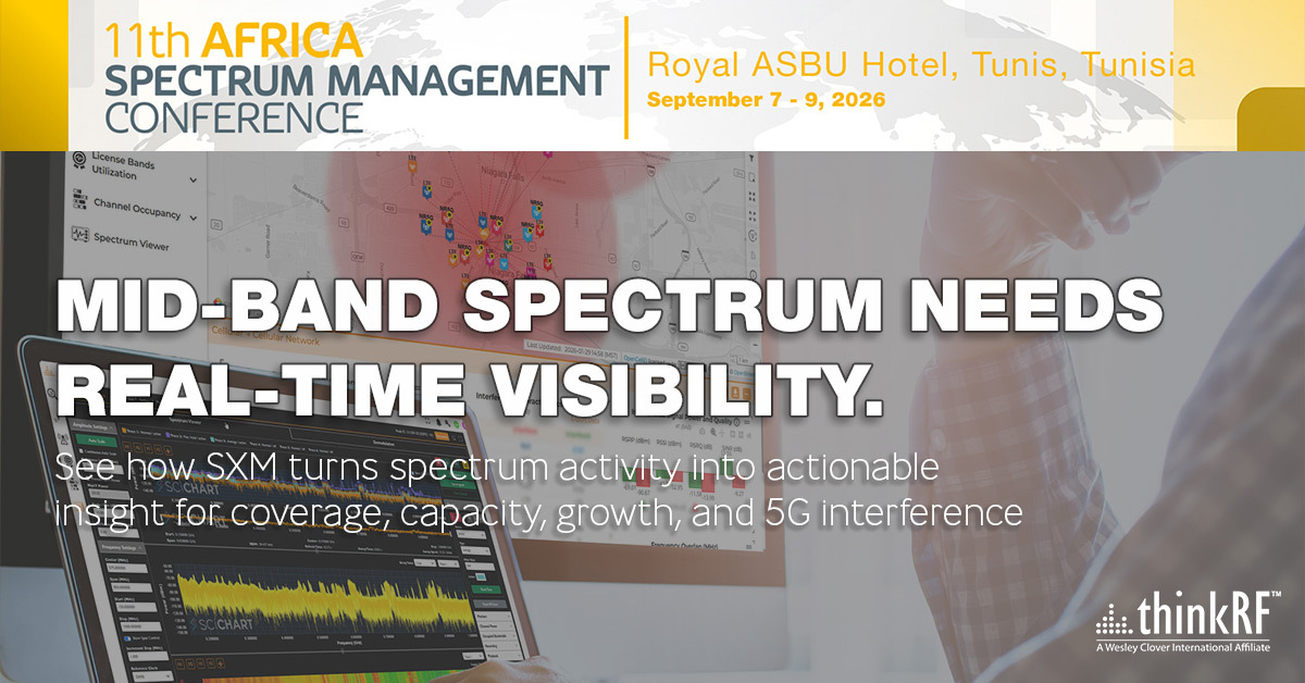 thinkrf's tweet photo. TRC Jordan uses SXM for 5G interference monitoring. See how RF intelligence improves spectrum decisions at #AfricaSpec

Register for a live demo:
https://t.co/8qzDBWjtZ0

#AfricaSpec #SpectrumIntelligence #NetworkIntelligence #spectrumrevolution #thinkRF https://t.co/Y48aUDNEwA