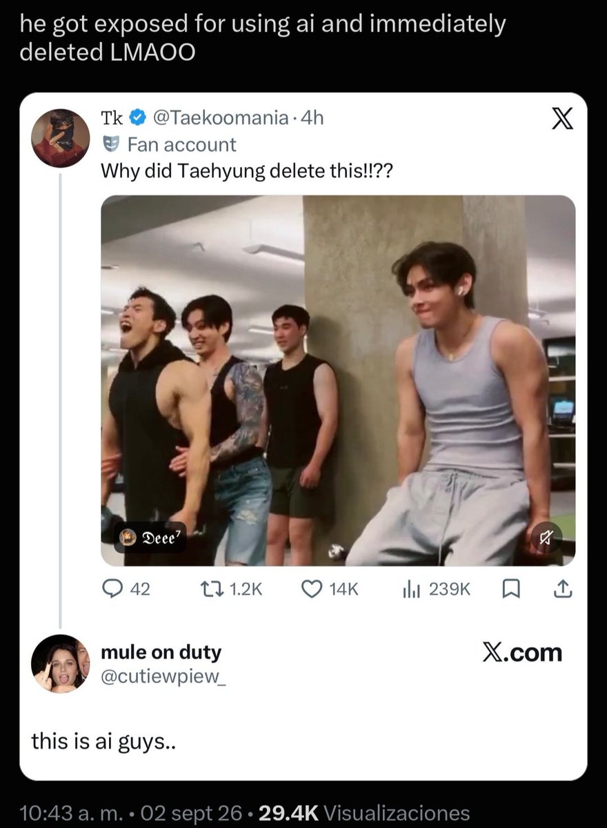 Mary32323673's tweet photo. @Jinmoon9bnz @kookimochi_JkJm @koomiversc Yeep Tete himself uses AI too 🤣🤣🤣 it’s ridiculous. https://t.co/UCr6vJUe8Z
